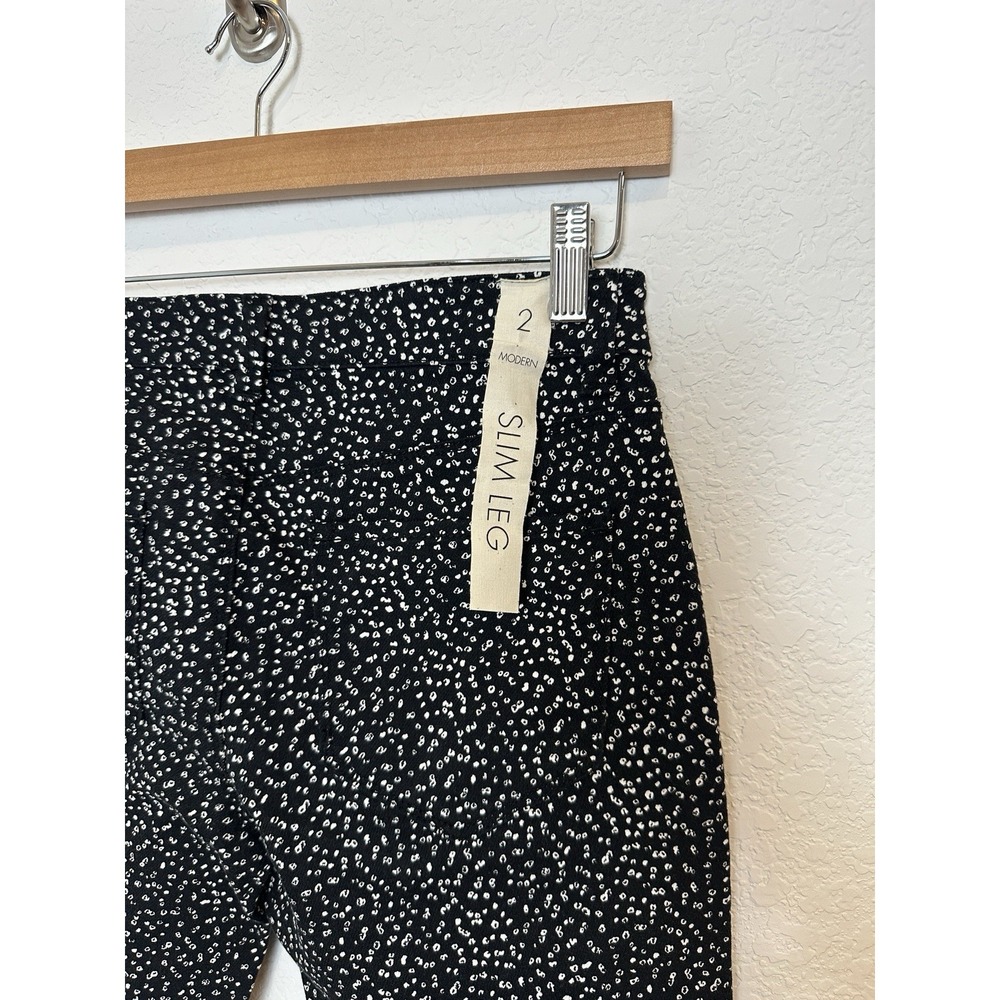 LOFT By Ann Taylor Polka Dot Business Casual Pants Modern Fit Slim Leg Size 2 - Picture 6 of 14